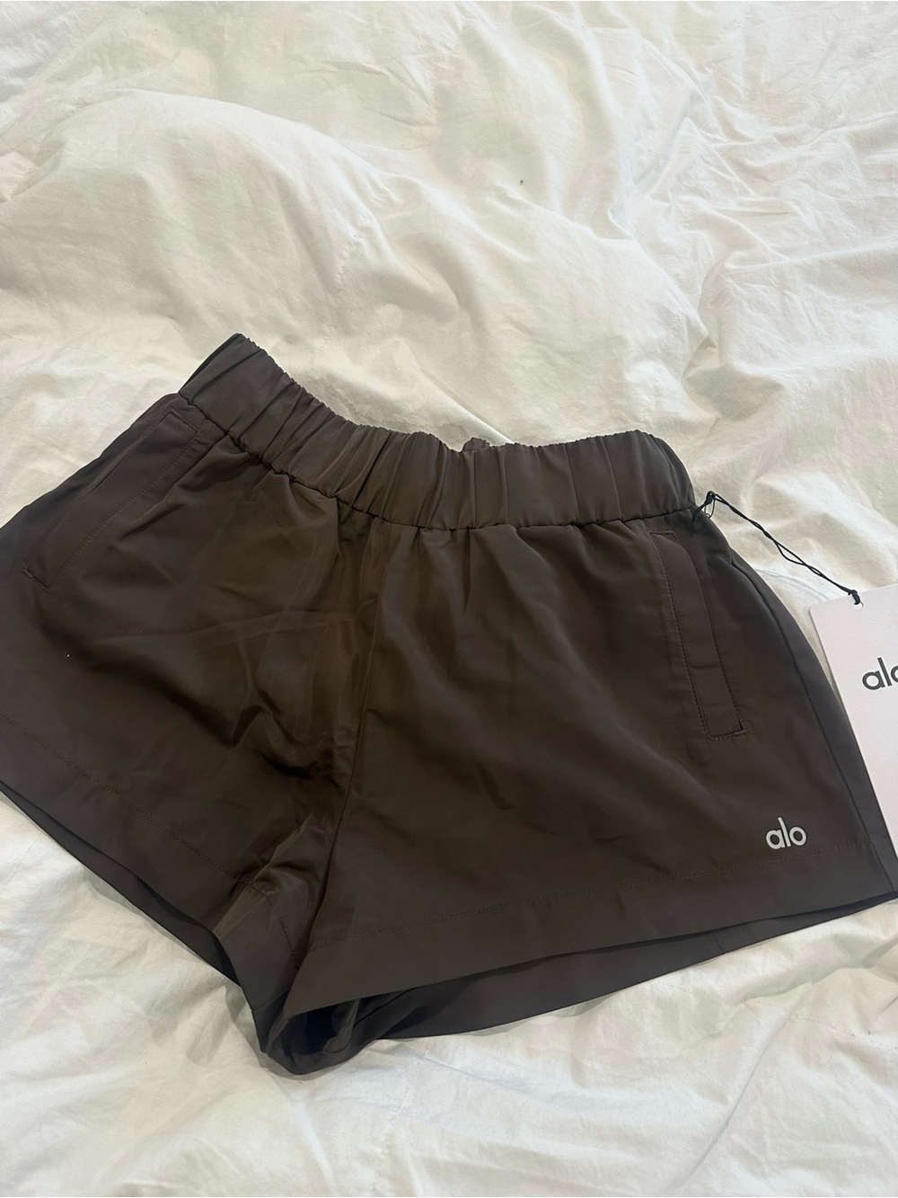 ALO Yoga Women's Athletic Shorts in Dark Brown